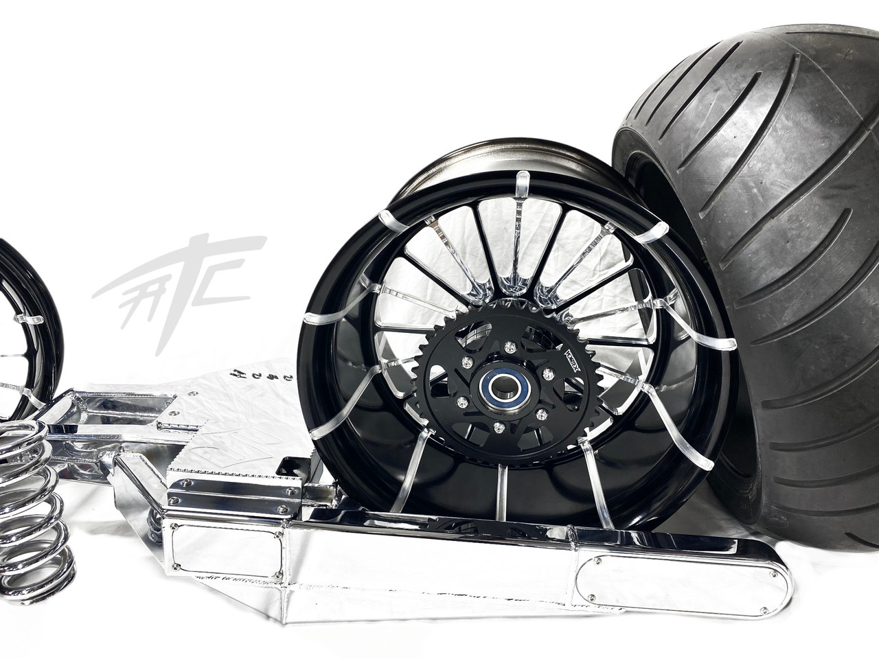 300 CHROME FAT TIRE KIT BLACK CONTRAST INFIDEL WHEEL 06-11