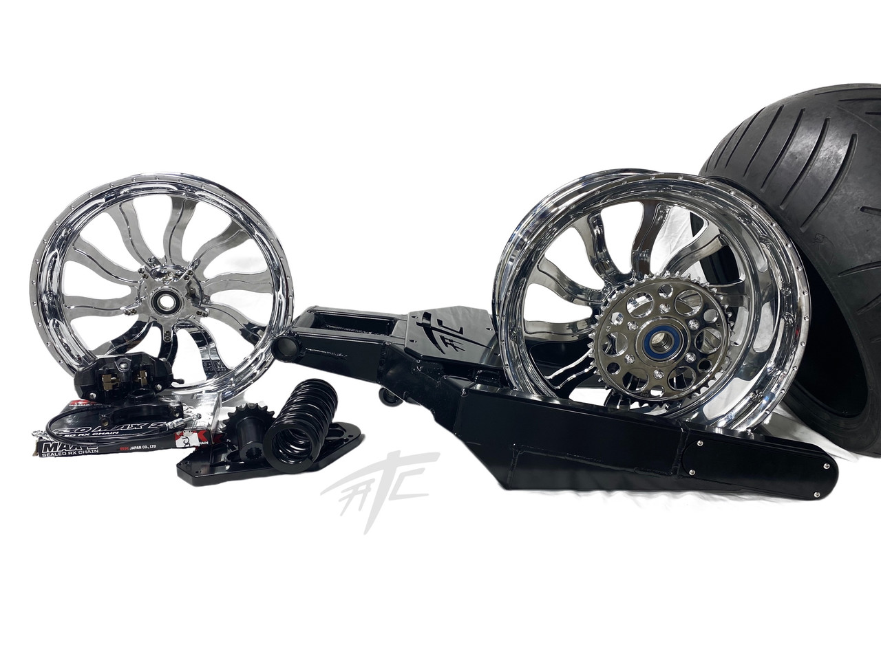 300 OSD FAT TIRE KIT CHROME INFERNO WHEELS 06-11 KAWASAKI NINJA ZX