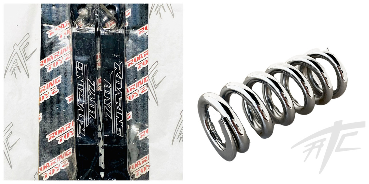 ROARING TOYZ BLACK LOWERING LINKS & CHROME HEAVY DUTY SPRING 06-19