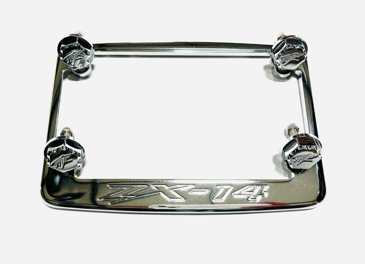 圖14 CHROME ZX-14 LICENSE PLATE FRAME W/ CHROME LICENSE PLATE