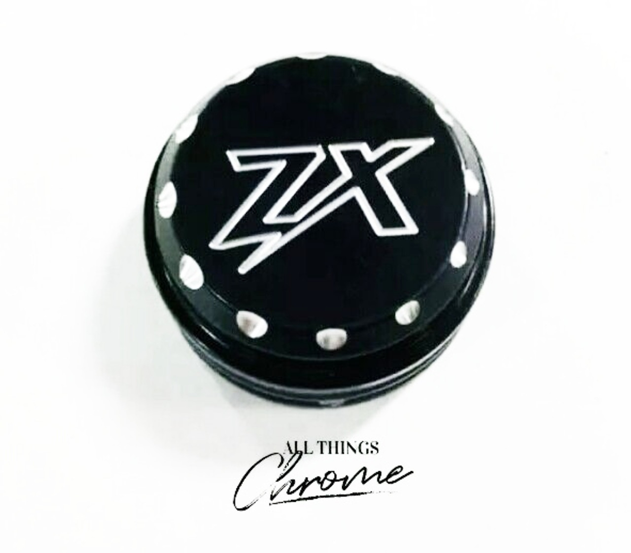 ZX-14 BLACK CONTRAST DIAMOND CUT “ZX” ENGRAVED YOKE CAP 2013 