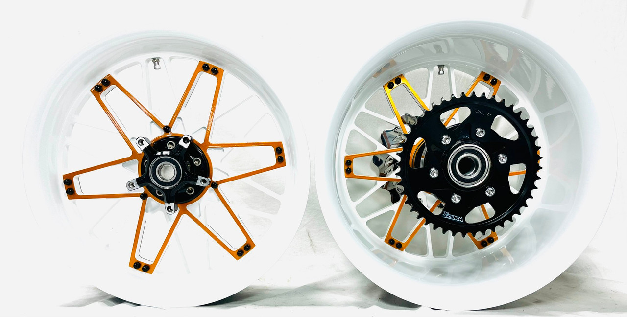 タイヤ・ホイール atom NINJA STOCK SIZE WHITE & CUSTOM GOLD 