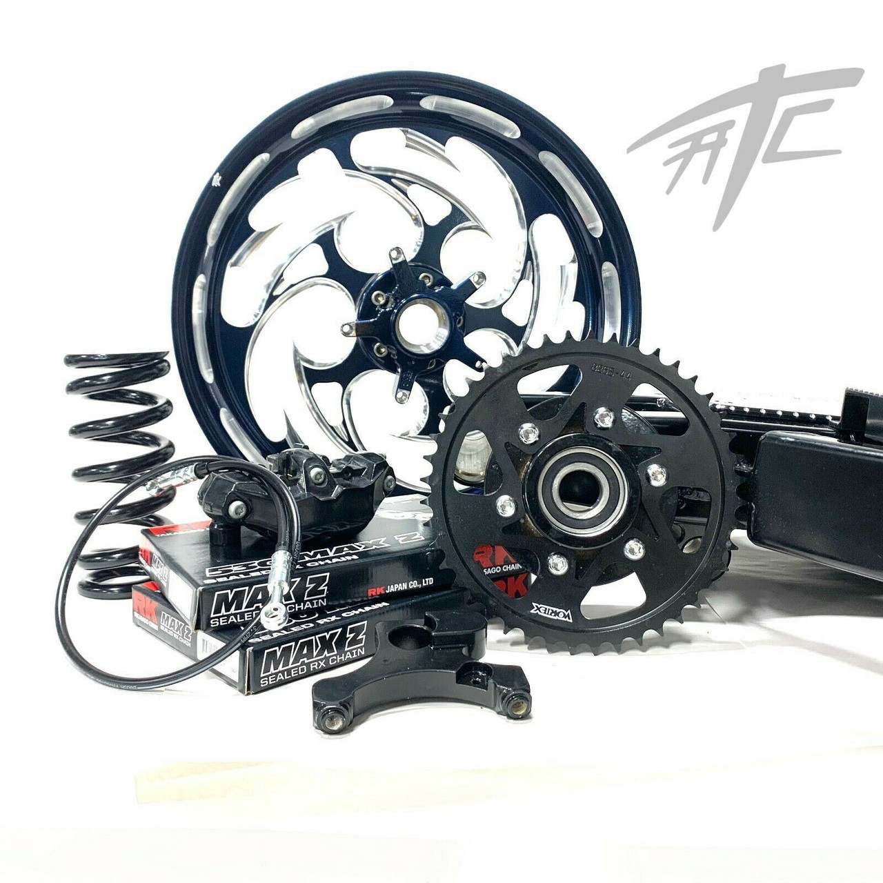 300 FAT TIRE KIT MISTY MIDNIGHT WHEELS BLACK ARM 12-22