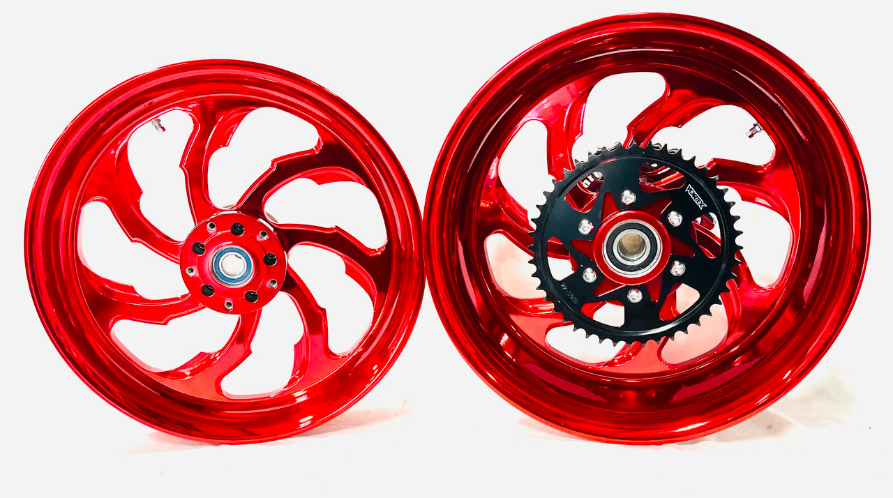 300 FAT TIRE CANDY RED SAMURAI WHEELS 06-11 KAWASAKI NINJA ZX-14