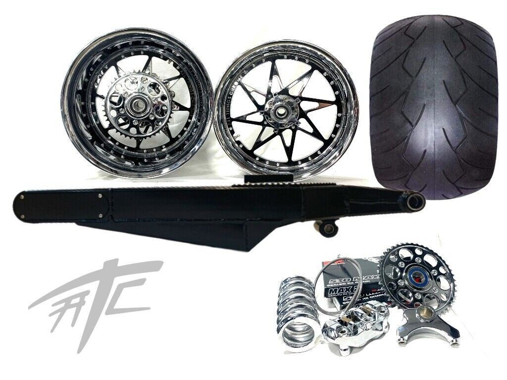 330 FATTIRE KT CHROME/BLK SWITCHBACK BLACK STEALTH 12-22 KAWASAKI