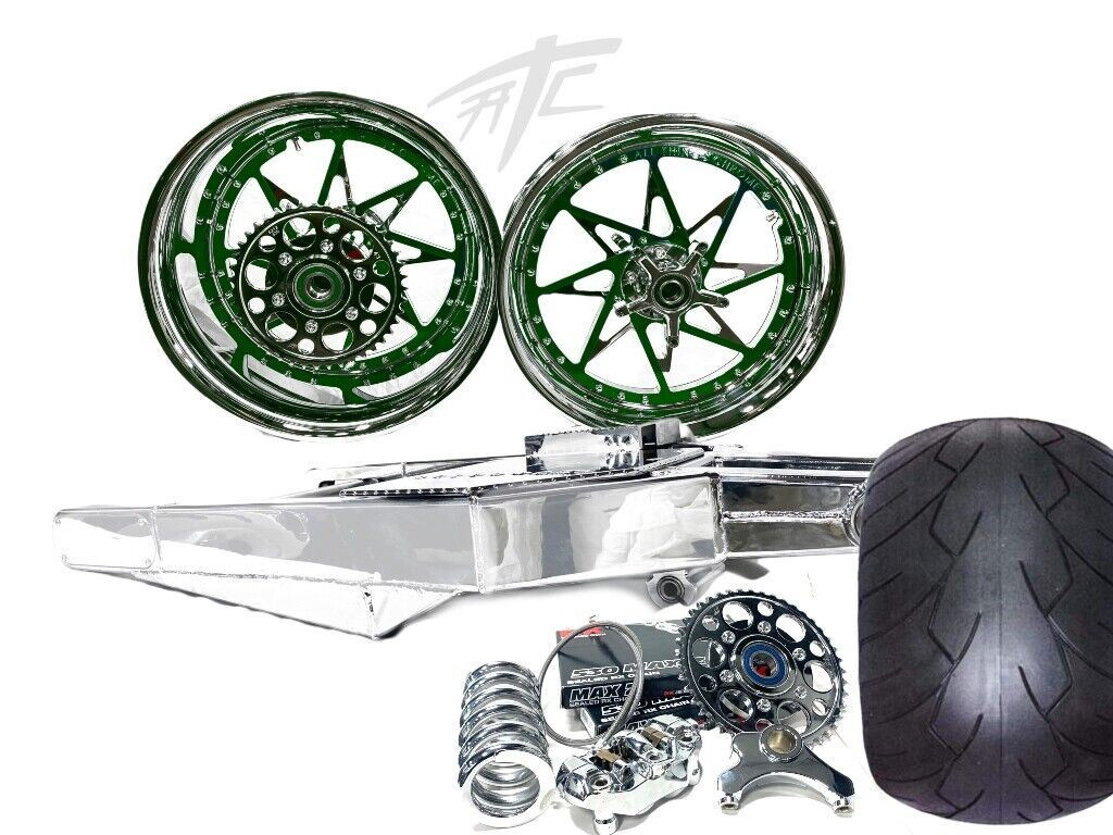 330 FAT TIRE KIT CHROME & GREEN SWITCHBACKS CHROME ARM 12-22