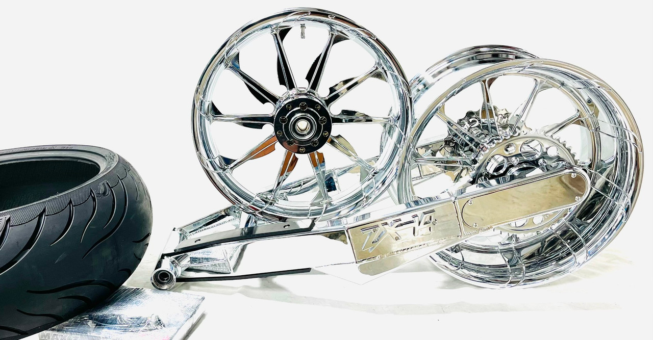 240 FAT TIRE KIT CHROME TORNADOS CHROME STEALTH ARM 12-22 KAWASAKI