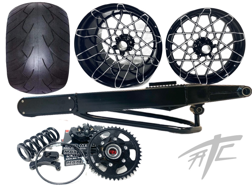 330 FAT TIRE KIT BLACK CONTRAST RONA WHEELS BLACK ARM 06-11