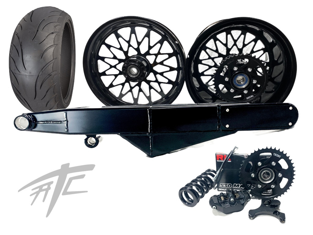 240 FAT TIRE KIT BLACK CONTRAST BANDIT WHEELS 06-11 KAWASAKI NINJA