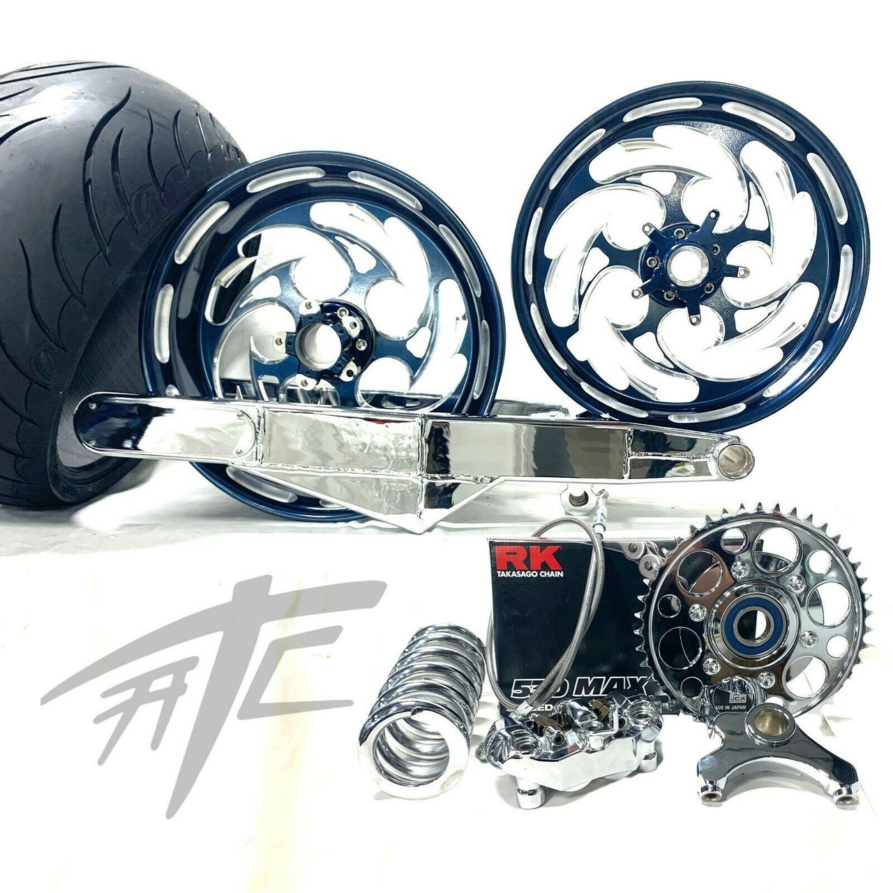 ❀クロム❀ 240 FAT TIRE KIT MISTY MIDNIGHT SHREDDER CHROME ARM 06-11