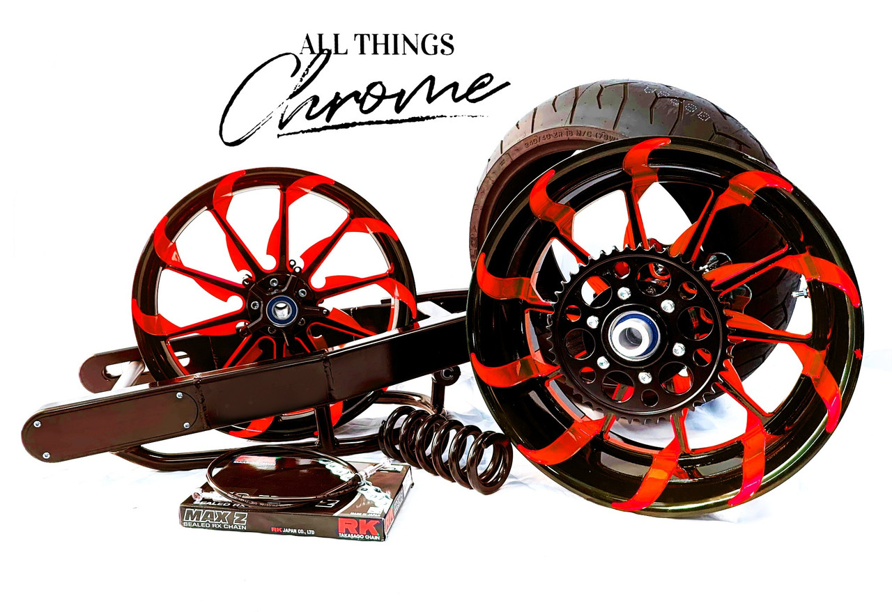 ZX 360 FAT TIRE KIT BLACK AND RED TORNADO WHEELS 2012-2020