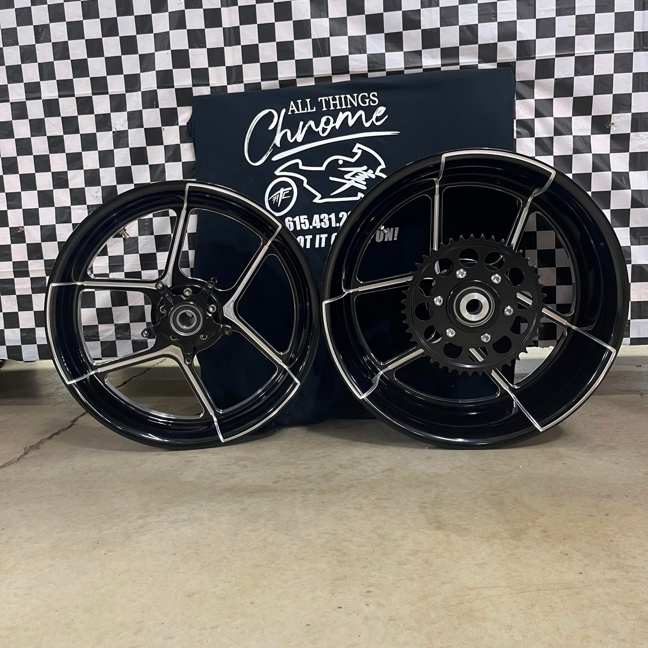 ZX-14 STOCK SIZE BLACK CONTRAST CUT OZEMPIK WHEELS 12-20 KAWASAKI