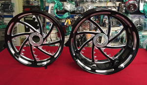 330 Black Contrast Cut PIRANHA Wheels For 2009-2014 YAMAHA YZF R1