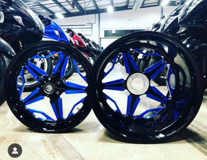 BLACK AND BLUE 240 SPEED STAR WHEELS FOR 2001-2004 Suzuki GSXR 1000