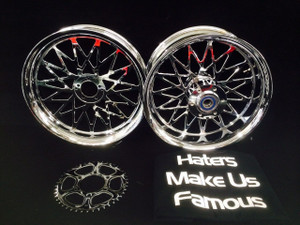GSXR600/750 240 CHROME FAT TIRE BANDIT WHEEL PACKAGE 08-19 Suzuki GSXR600/750