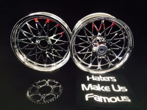 HAYABUSA 240 CHROME FAT TIRE BANDIT WHEEL PACKAGE FOR 2008-2012 SUZUKI HAYABUSA