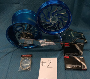 CANDY BLUE CONTRAST & CHROME 330 FAT TIRE KIT FOR 2008-2017 SUZUKI HAYABUSA 