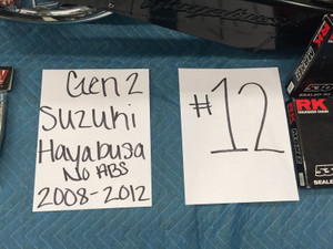 BLACK & CHROME FAT TIRE KIT FOR 2008-2012 NON ABS SUZUKI HAYABUSA NINJA STARS