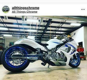 HAYABUSA 360 FAT TIRE KIT BLUE CONTRAST CUT PRIMO WHEELS 99-20 SUZUKI HAYABUSA
