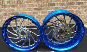240 HAYABUSA CANDY BLUE CONTRAST CUT TURBO WHEEL PACKAGE FOR 2008-2012 HAYABUSA 