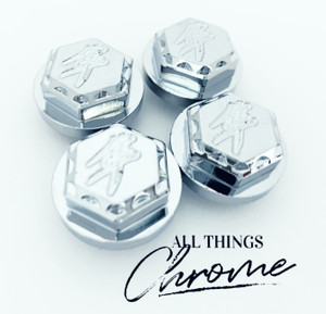 HAYABUSA CHROME DIAMOND CUT TRIPLE TREE BOLT CAPS/COVERS 99-22 SUZUKI HAYABUSA