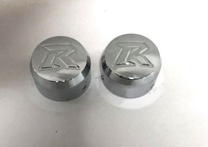 GSXR1000 CHROME SMOOTH "R" ENGRAVED FORK CAPS 2005-2008 SUZUKI GSXR1000