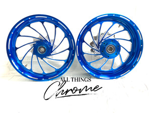 330 FAT TIRE CANDY BLUE TURBO WHEEL PACKAGE 2008-2012 SUZUKI HAYABUSA
