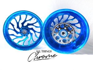 330 FAT TIRE CANDY BLUE HELLIAN WHEELS 2004-2014 YAMAHA YZF R1