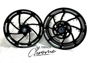 330 FAT TIRE BLACK CONTRAST BLING PIRANHA WHEELS 2008-2011 HONDA CBR1000RR