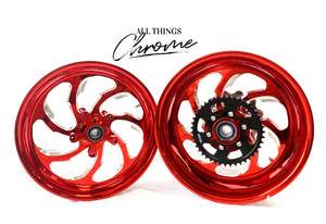 300 FAT TIRE CANDY RED CONTRAST SAMURAI WHEELS 12-20 KAWASAKI NINJA ZX-14R