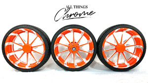 SPYDER 18" ORANGE CONTRAST TORNADO WHEELS (3) 10-11 CAN-AM SPYDER ROADSTER RS