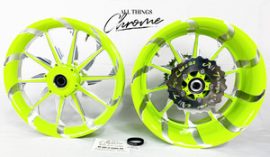 330 FAT TIRE NEON CONTRAST CUT TORNADO WHEELS 01-05 SUZUKI GSXR 600 750