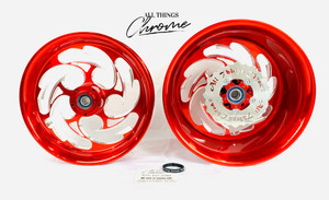 360 FAT TIRE CANDY RED CONTRAST SHREDDER WHEELS 2007 HONDA CBR1000RR