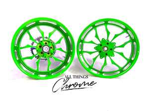 240 FAT TIRE BRIGHT GREEN CONTRAST CUT RECLUSE WHEELS 2005-2008 SUZUKI GSXR 1000
