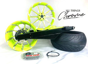 HAYABUSA 330 FAT TIRE KIT NEON CONTRAST CUT TORNADO WHEELS 99-07 SUZUKI HAYABUSA