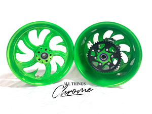 300 FAT TIRE LOLLYPOP LIME SHARK TOOTH WHEELS 2000-2005 KAWASAKI NINJA ZX-12