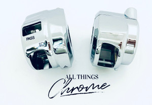 HAYABUSA CHROME SMOOTH HANDLEBAR SWITCH HOUSING/COVERS FOR 2008 SUZUKI HAYABUSA