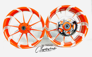 240 FAT TIRE ORANGE CONTRAST CUT TORNADO WHEELS 06-07 SUZUKI GSXR 600 750