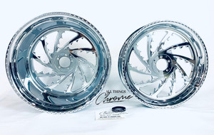 330 FAT TIRE CHROME PIRANHA WHEEL PACKAGE FOR 2006-2011 KAWASAKI NINJA ZX-14