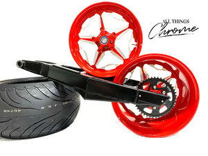 HAYABUSA 300 FAT TIRE KIT RED CONTRAST SPEED STAR WHEELS 99-07 SUZUKI HAYABUSA