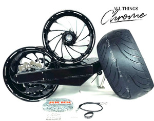 360 OSD FAT TIRE KIT BLACK CONTRAST CUT TURBO WHEELS 2008-2012 SUZUKI HAYABUSA
