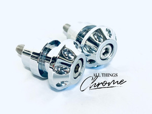 HAYABUSA CHROME AFTERMARKET SWINGARM SPOOLS FOR 1999-2024 SUZUKI HAYABUSA