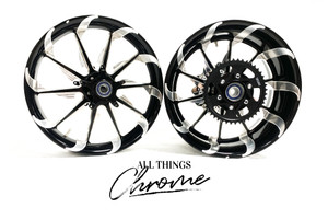 240 FAT TIRE BLACK CONTRAST CUT TORNADO WHEELS 2006-2011 KAWASAKI NINJA ZX-14