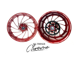 330 FAT TIRE CRIMSON RED TURBO WHEEL PACKAGE 2003 & 2004 HONDA CBR1000RR