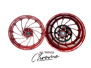 360 FAT TIRE CRIMSON RED TURBO WHEEL PACKAGE 2010-2015 KAWASAKI NINJA ZX-10R