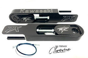 ZX14 SWINGARM EXTENSIONS BRAKE LINE BLACK CONTRAST 2008 KAWASAKI NINJA ZX-14