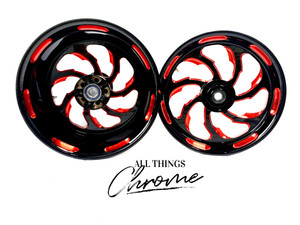 360 FAT TIRE BLACK & RED CONTRAST SAMURAI WHEELS 2010-2015 KAWASAKI NINJA ZX10R