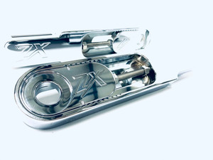 1998-2004 KAWASAKI NINJA ZX6 SWINGARM EXTENSIONS FROM 3" TO 9" CHROME ENGRAVED