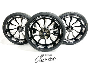 SPYDER 20" BLACK CONTRAST CUT INFERNO WHEELS/TIRES(3) 2015-2020 CAN-AM F3 SPYDER