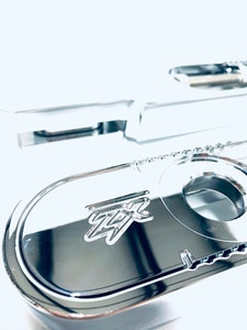 2006-2009 GSXR 600 750 SWINGARM EXTENSIONS FROM 3" TO 9" CHROME ENGRAVED